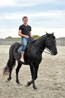 young man and horse