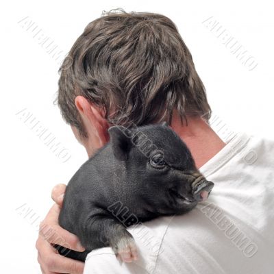 liitle piggy and man