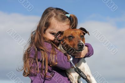 jack russel terrier and child