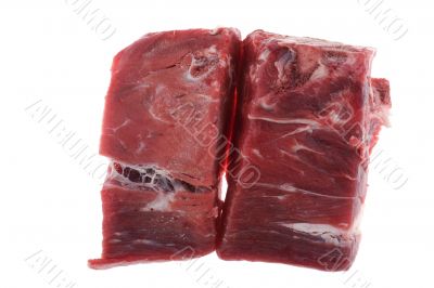 beef on white background
