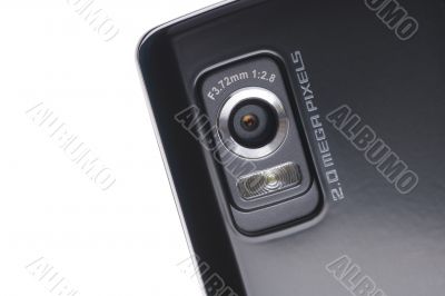 Black mobile phone with camera