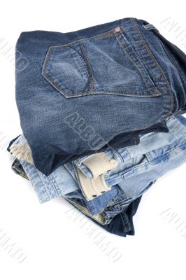 Blue jeans on white