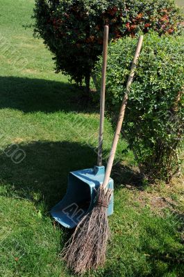 Broom and Long Handled Scoop in the Park