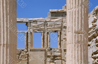Deatail of Propylaea Gateway to Acropolis