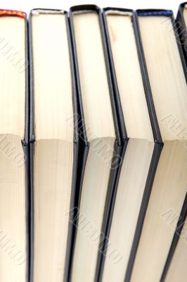 books on white background macro