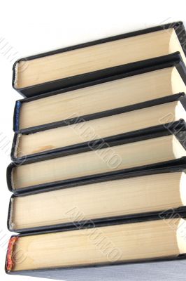 books on white closeup