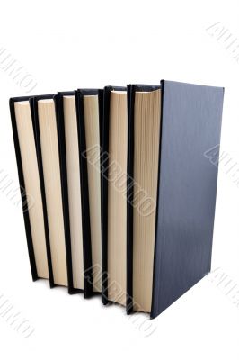 books on white close up