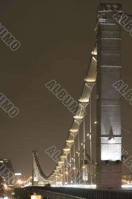 Bridge in the night close up