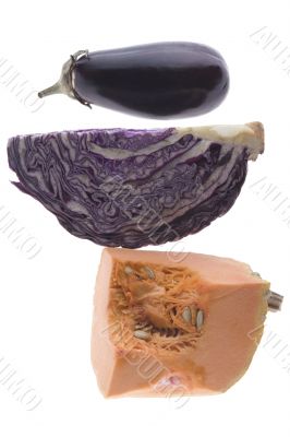 cabbage with eggplant and pumpkin