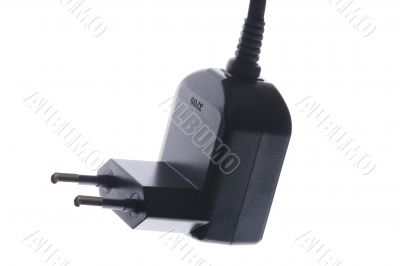 electric plug macro on white