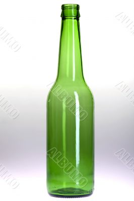 Empty green bottle