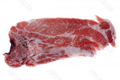 Cutting pork close up