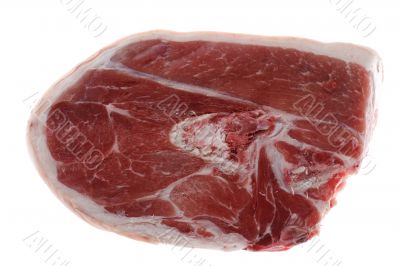 Cutting pork isolated on white