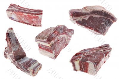 frozen pork on white