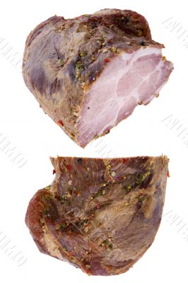 gammon pork on white