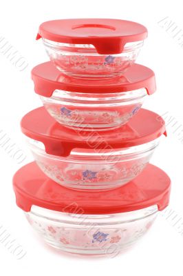 glass container on white