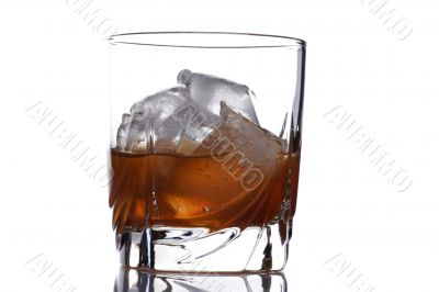 glass of whiskey isolated on white