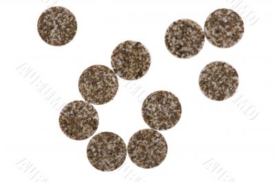 herb tablet on white