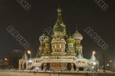 Intercession cathedral St Basils in night