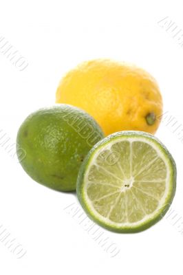 Lime and lemon closeup