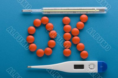 Medical Tablet and thermometer