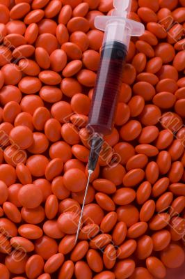 Medical Tablets and syringe macro