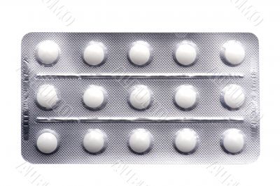 Medical Tablets on white background close up