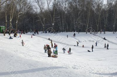 People in winter park