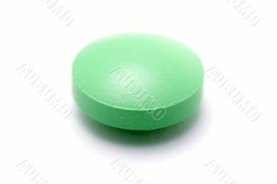 pharmacy tablet macro on white