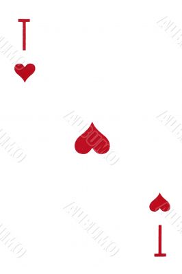 playing card macro on white background