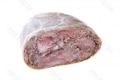 Pork gammon isolated on white