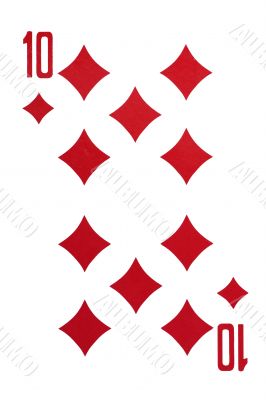 red card on white background macro