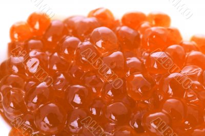 Red caviar close up