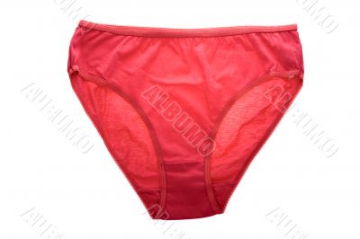 Red panties on white