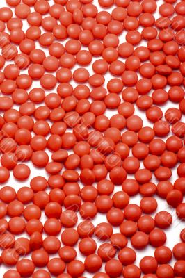 Red pharmacy medical tablets