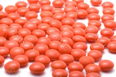 Red pharmacy medical tablets