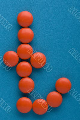 Red Tablets on blue