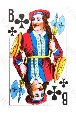Russian playing card isolated on white background