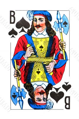 Russian playing card on white