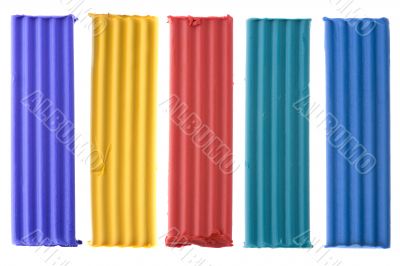 Set of plasticine on white