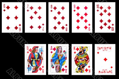 Set of playing card isolated