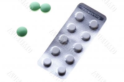 tablet vitamin on white background