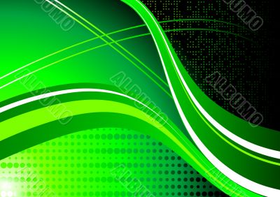 abstract green waves