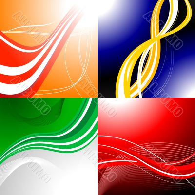 Four colourful abstract backgrounds