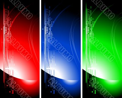 Set of bright technical banners