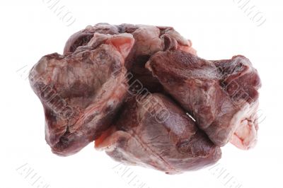 The beef heart on white