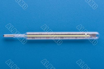 thermometer on blue
