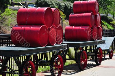 Railroad Buggys with Barrels