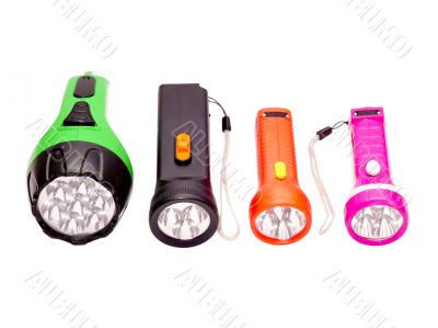 four differently colored LED flashlight 