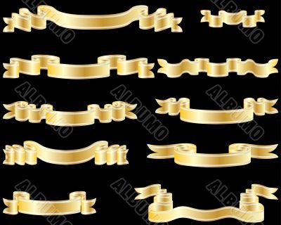 gold ribbons set